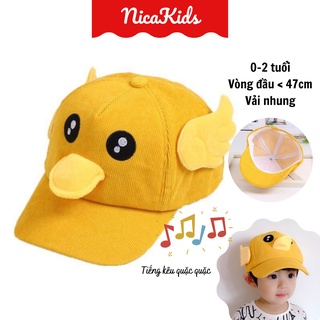 Mũ lưỡi trai cho bé hình vịt vàng có tiêng kêu quạc quạc