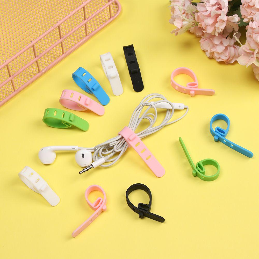 Bộ 5 Dụng Cụ Quấn Dây Cáp Bằng Silicone 4 Lỗ Tiện Dụng