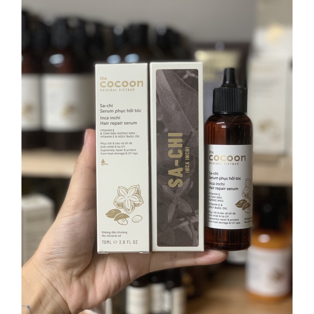 Tinh Chất Phục Hồi Tóc Tinh Dầu Sachi The Cocoon Inca Inchi Hair Repair Serum 70ml