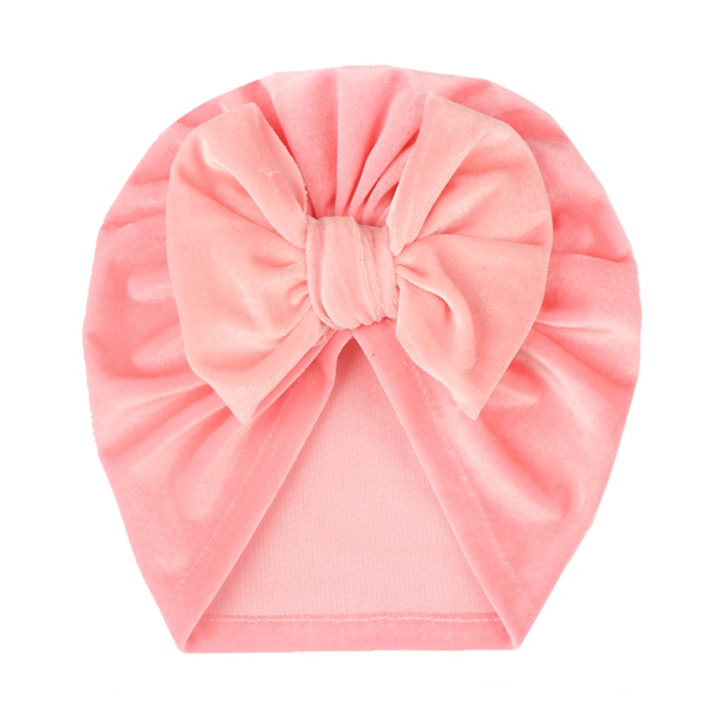 Mũ Turban Mềm Mại Co Giãn Màu Trơn Dành Cho Bé 0-4 Tuổi