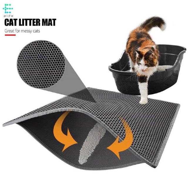 Thảm lót khay cát vệ sinh cho mèo chống bắn cát ra ngoài sz to 45x60cm