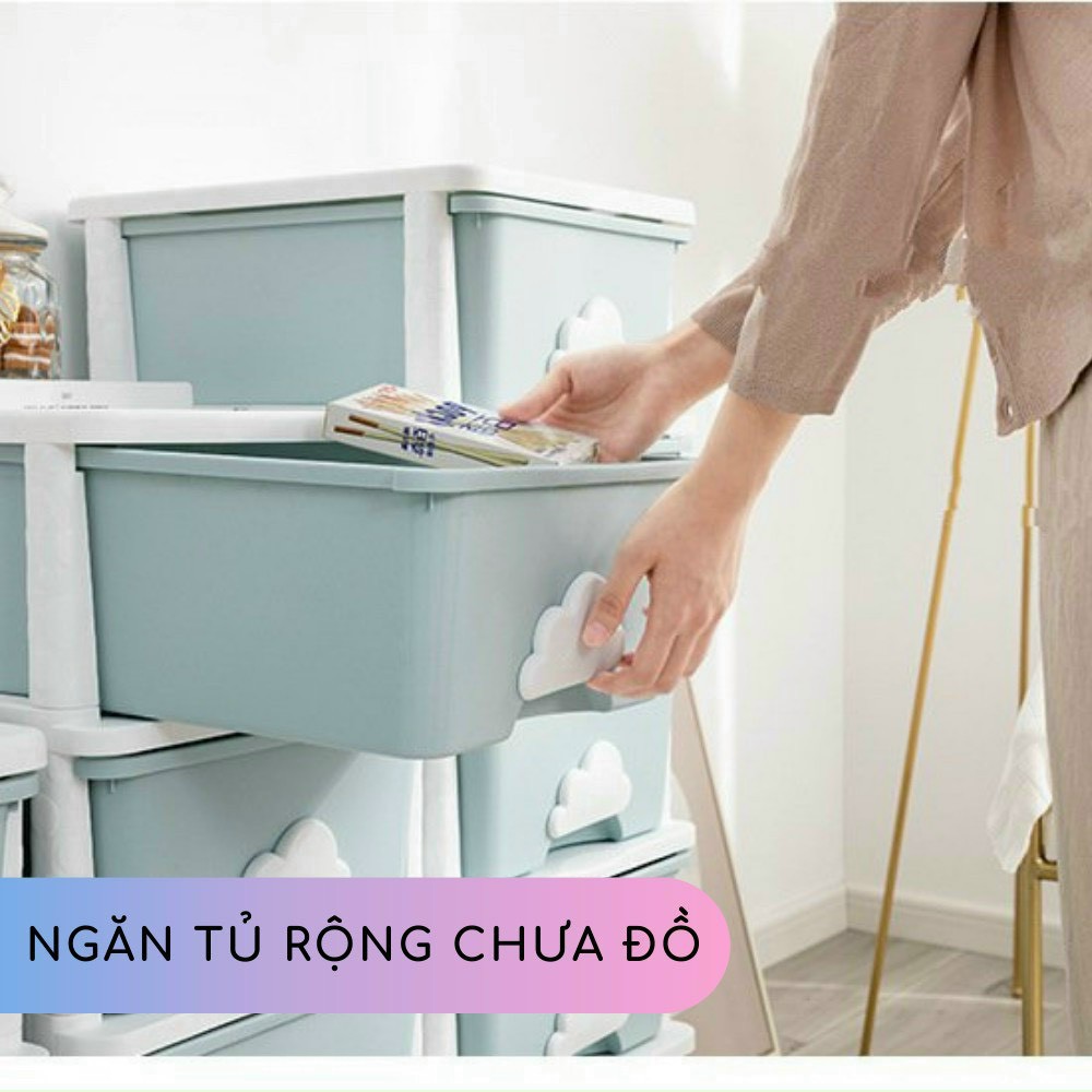 Tủ Mây Hàn Quốc , đựng đồ chơi , mỹ phẩm để đầu giường có bánh xe cho mẹ và bé