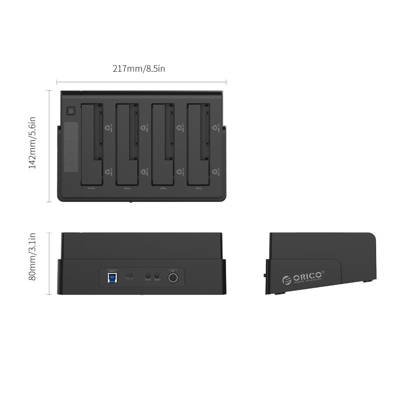 Đế ổ cứng (Docking) 4 khe cắm Orico 6648US3-C - Hàng Chính Hãng