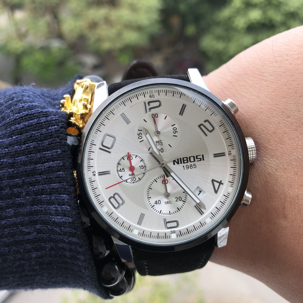 [Tặng vòng tay]Đồng hồ nam NIBOSI chính hãng NI2328.09 dây da chính hãng đẳng cấp