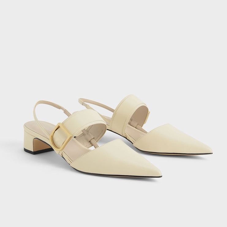 Giày Nữ Mũi Nhọn Gót Thấp Charles and Keith (ảnh thật) Chính Hãng Sang Trọng Thanh Lịch