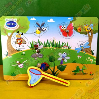 Đồ chơi nam châm xếp hình, vợt côn trùng cho bé