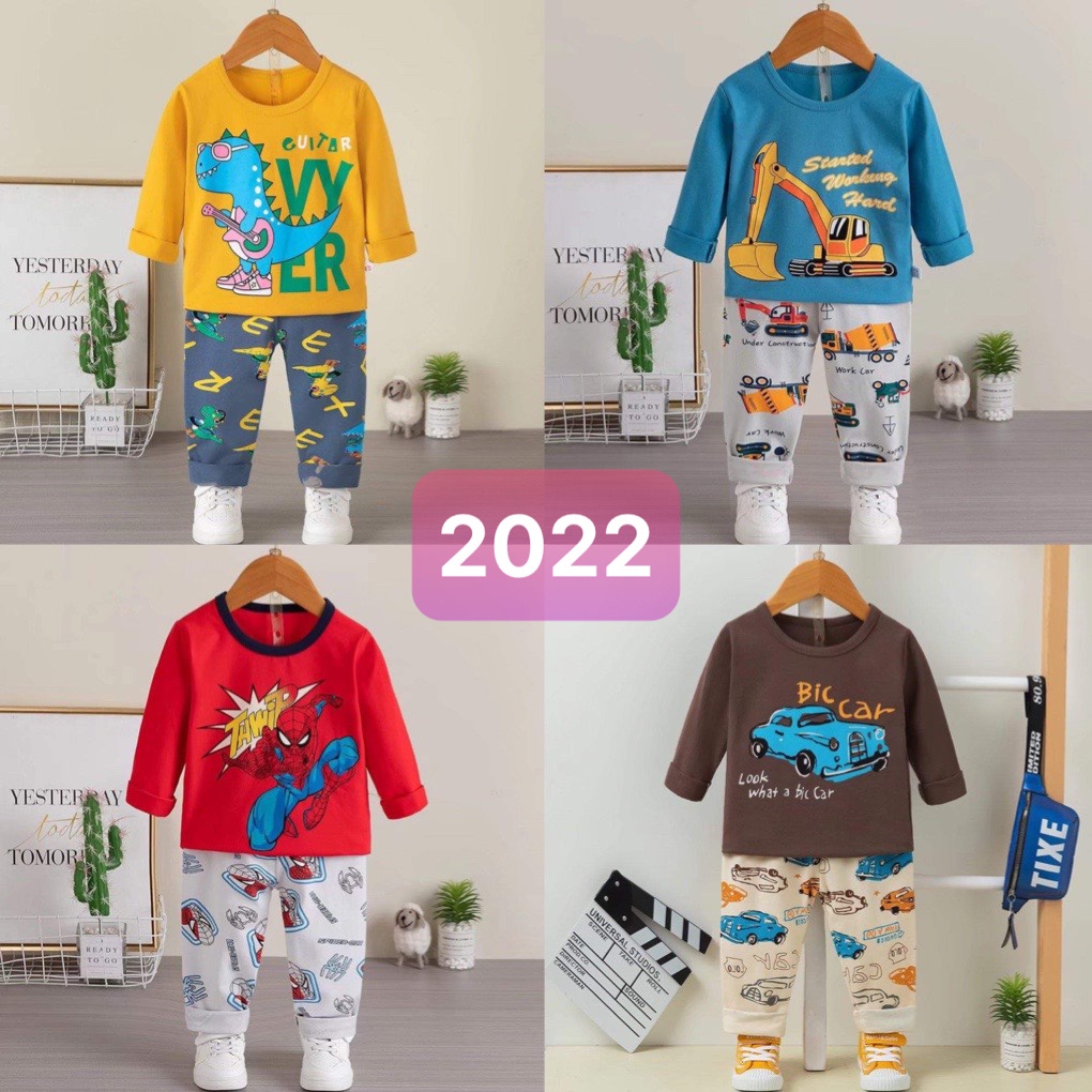 (25-36kg) Bộ quần áo dài tay bé trai Quảng Châu xuất Hàn cho bé 7-11 tuổi