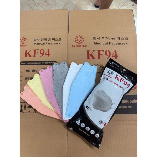 Khẩu trang y tế 4D KF94 ĐẠI HỒNG PHÁT tiêu chuẩn Hàn Quốc ( 1 túi 10 cái )