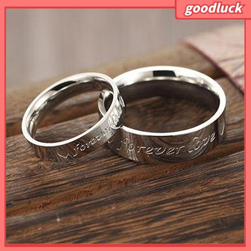 Nhẫn đôi họa tiết chữ Forever Love thời trang cho nam nữ