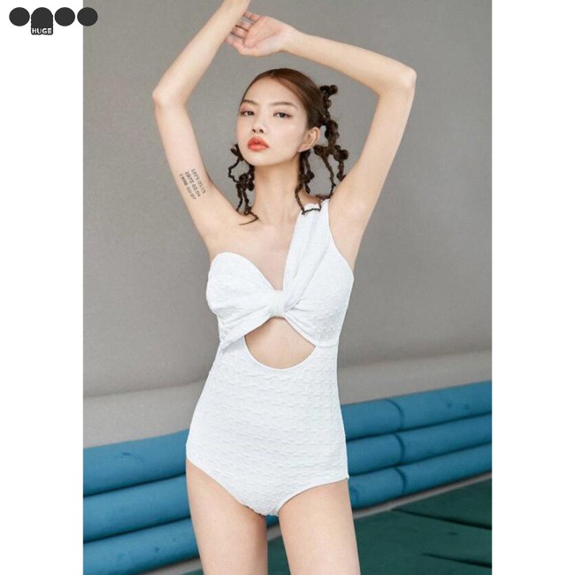 Đồ Bơi Nữ Một Mảnh Lệch Vai Màu Trơn Gợi Cảm | BigBuy360 - bigbuy360.vn