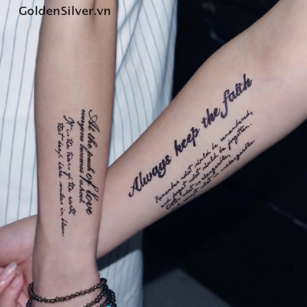 1 Hình Xăm Dán Tạm Thời Hình Chữ Tiếng Anh Chống Thấm Nước