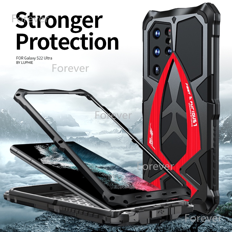 LUPHIE Ốp Điện Thoại Kim Loại Chống Sốc Chống Bụi Cho Samsung S22 S21 Ultra A72 A52 A52S Case S22 + S21 + S21 FE