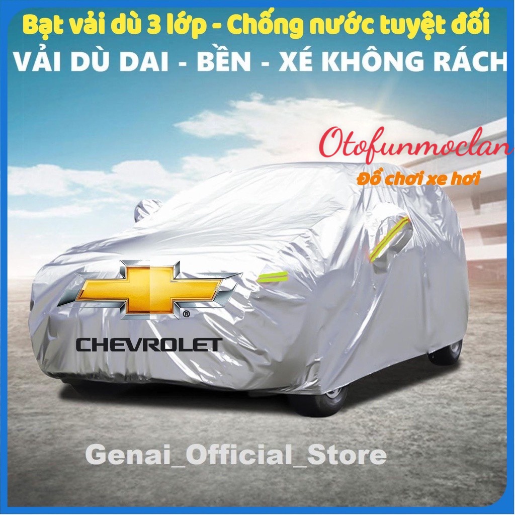 Bạt Phủ Ô Tô Vải Dù Cao Cấp xe Chevrolet Spark, Colorado, Trailblazer, Aveo, Cruze, Orlando, Captiva