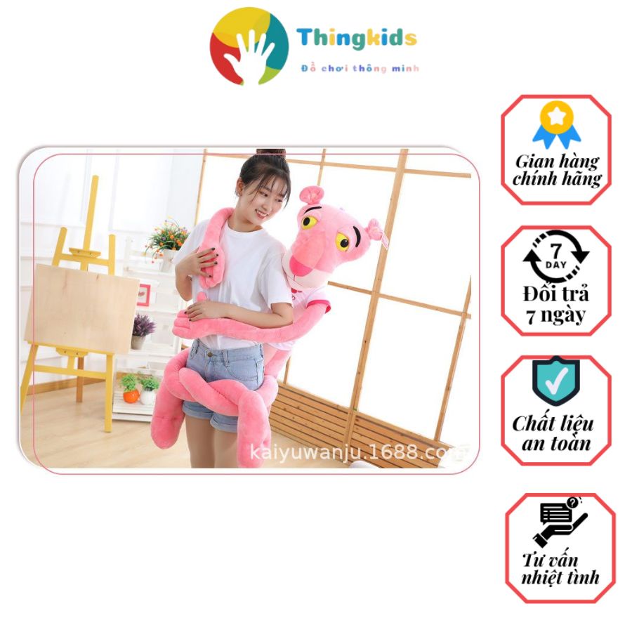 Gấu bông báo Hồng Pink Panther đáng yêu size 60cm size 80cm size 60cm - 80cm- 1mét - 1m3 - 1m6- 1m8 - Thingkids