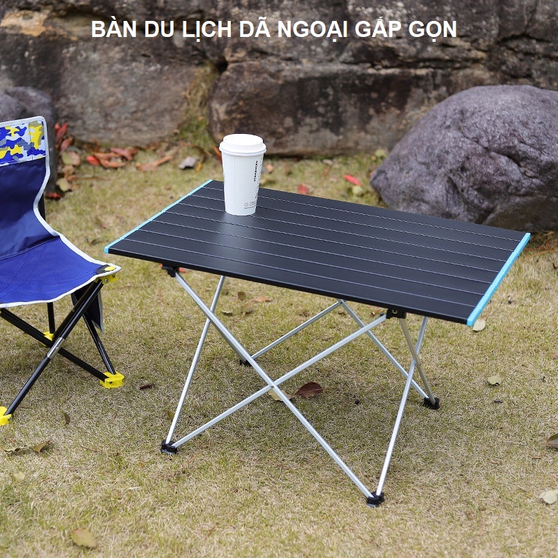 Bàn dã ngoại xếp gọn picnic du lịch gấp gọn bằng hợp kim nhôm nhẹ, gấp gọn, chắc chắn, độ bền cao