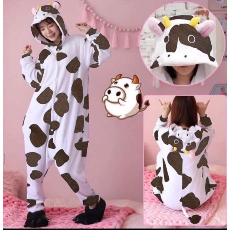 bộ ngủ đông liền bò sữa chất nỉ kèm ảnh thật