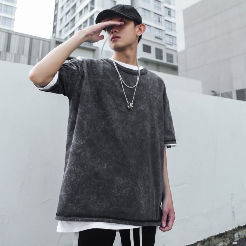 Áo Thun Tay Lỡ Unisex WASH Xám TRƠN /Nam nữ unisex/FREESHIP 99K ❤️ Jaystoree