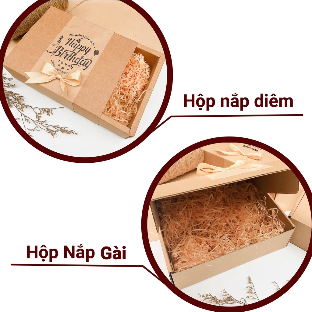 Hộp đựng quà Kraft thiết kế dịp sinh nhật, quà cưới, kỷ niệm - Tặng kèm rơm lót | BigBuy360 - bigbuy360.vn