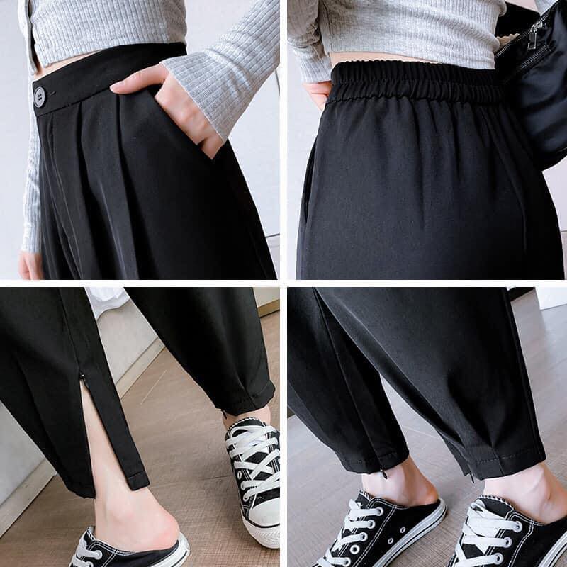 Quần Baggy Nữ Chun Sau Khóa Gấu - Cực Nịnh Dáng Che Khuyết Điểm