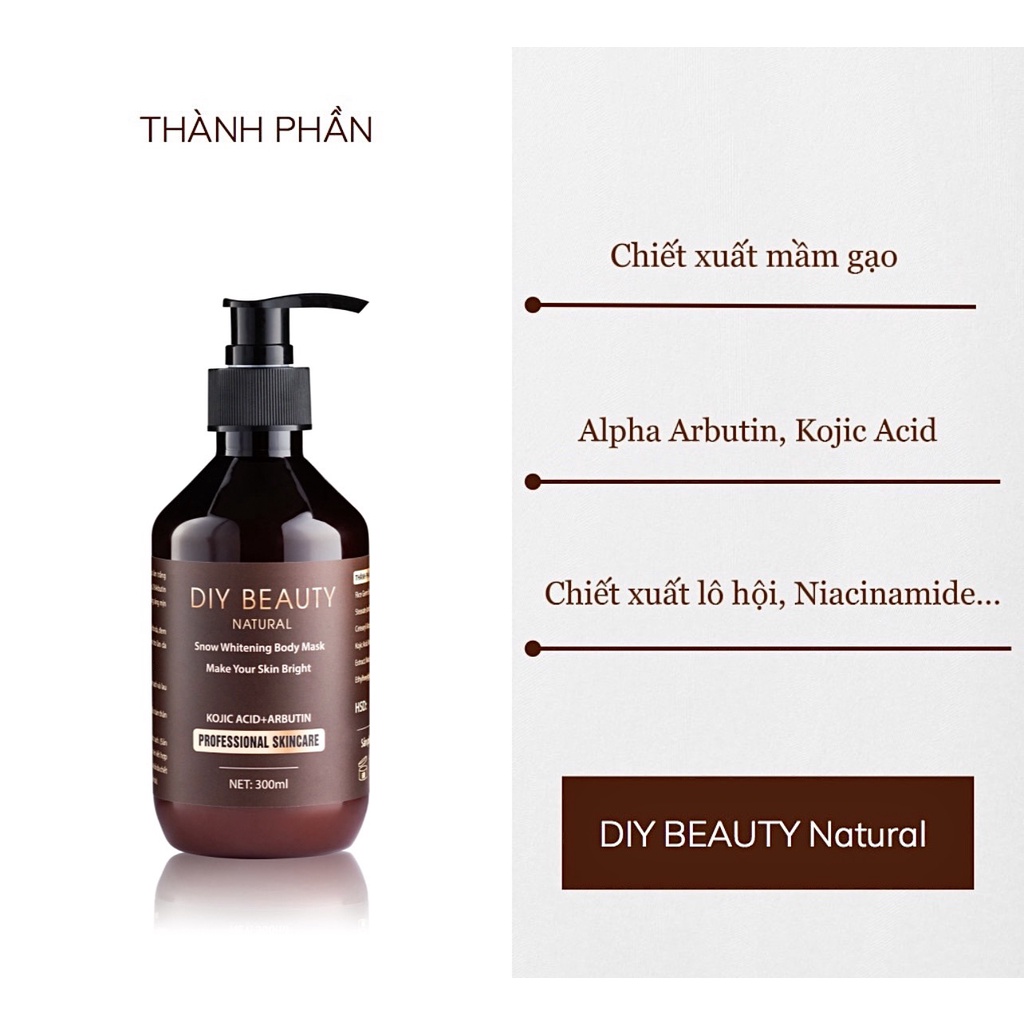 (Bản mới Plus) Mặt nạ mầm gạo kích trắng toàn thân DIY BEAUTY 300ml (da sáng ngay sau lần đầu sử dụng) | BigBuy360 - bigbuy360.vn