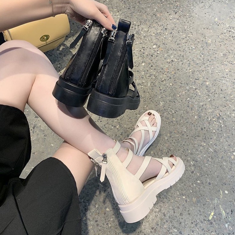 (Hàng mới về) dép tăng chiều cao Sandal Cổ Cao Thiết Kế Mới Dày Dặn Thời Trang Dành Cho Mùa Xuân Hè (shopgau)