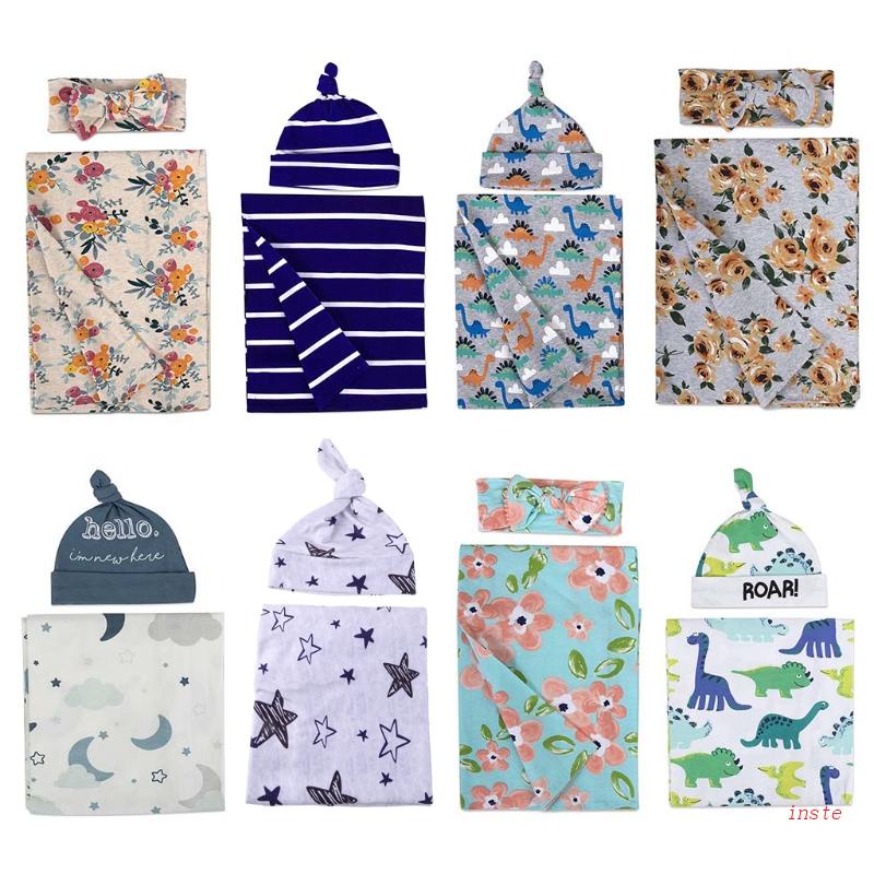 Inste Khăn Quấn Đầu Thắt Nút Đuôi Beanie Quấn Đầu Quà Tặng Cho Bé