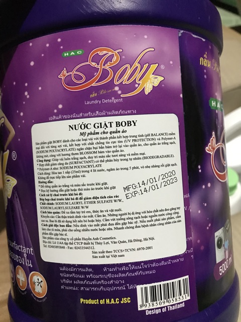 Nước Giặt Xả Boby Đen/ Tím 5000ml