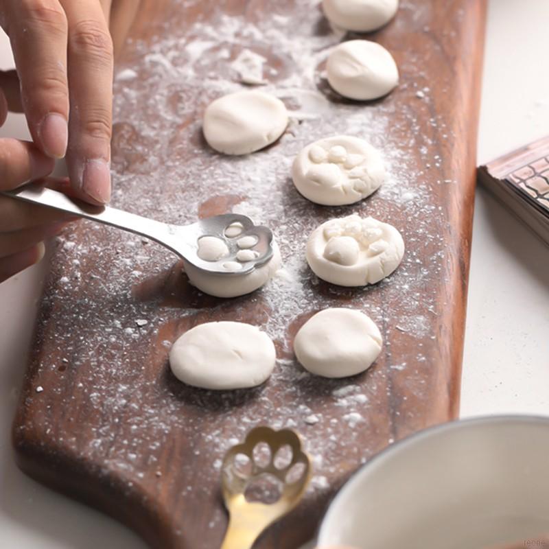 Thìa Cà Phê Bằng Thép Không Gỉ 304 Thiết Kế Hình Bàn Chân Mèo Dễ Thương Đáng Yêu Chất Lượng Cao