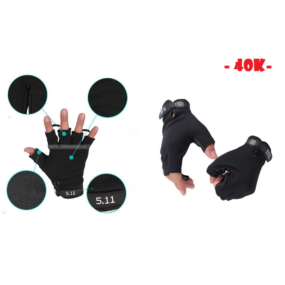 Găng tay cụt ngón 511 - Găng tay đi xe máy, chống nắng cực tốt