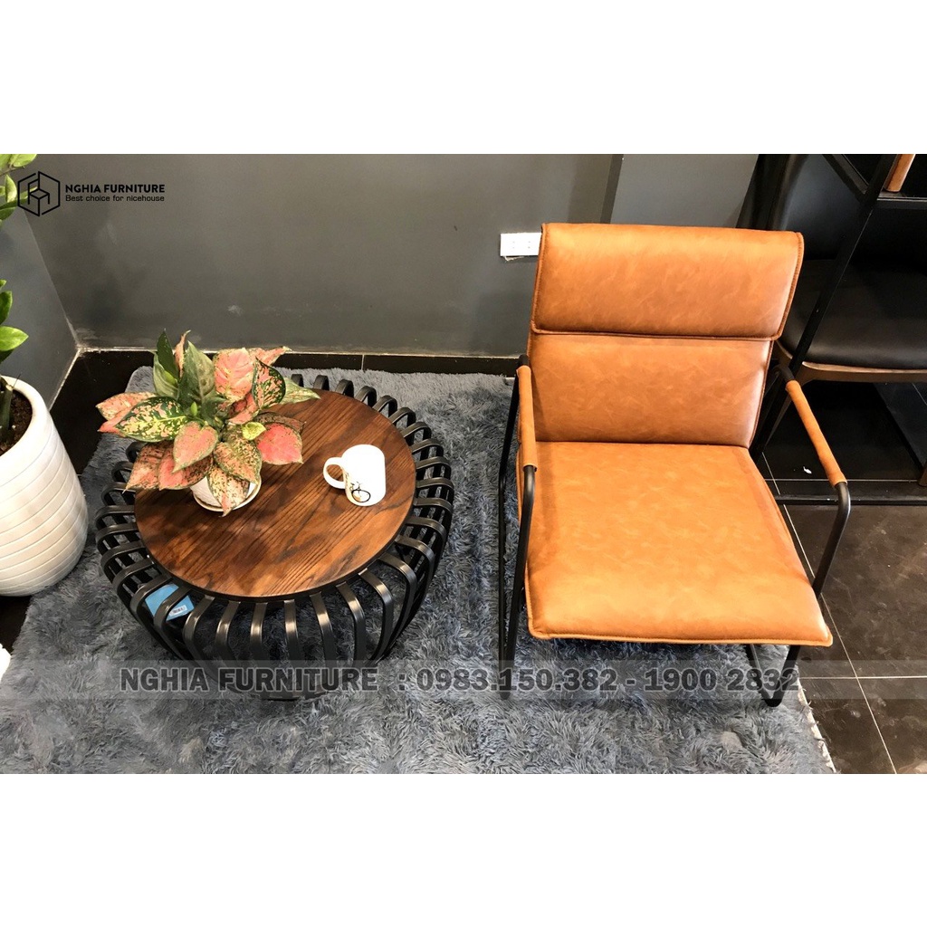 Ghế Đọc Sách Thư Giãn NF1 Chân Sắt Đẹp - Gọn  - Armchair NF1 NGHIAFURNITURE