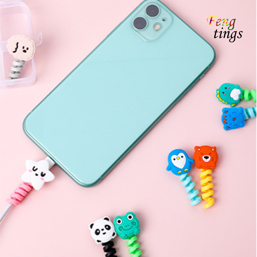 2 Phụ kiện bảo vệ đầu dây cáp sạc Usb K1 hình hoạt hình dễ thương