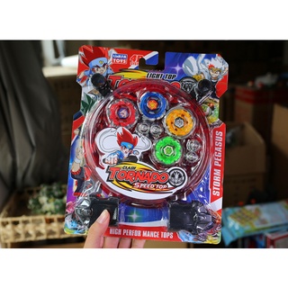 Vỉ 4 con quay 2 tay cầm và sàn đấu tornado - hàng canh sale