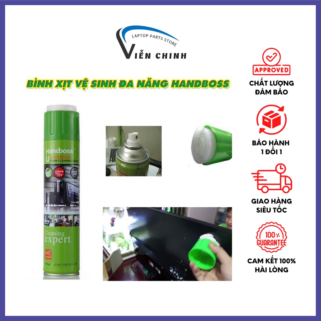 Bình Xịt Tạo Bọt - Tẩy Rửa Đa Năng Laptop - Tẩy Mọi Vết Bẩn Cứng Đầu Máy Tính Handboss