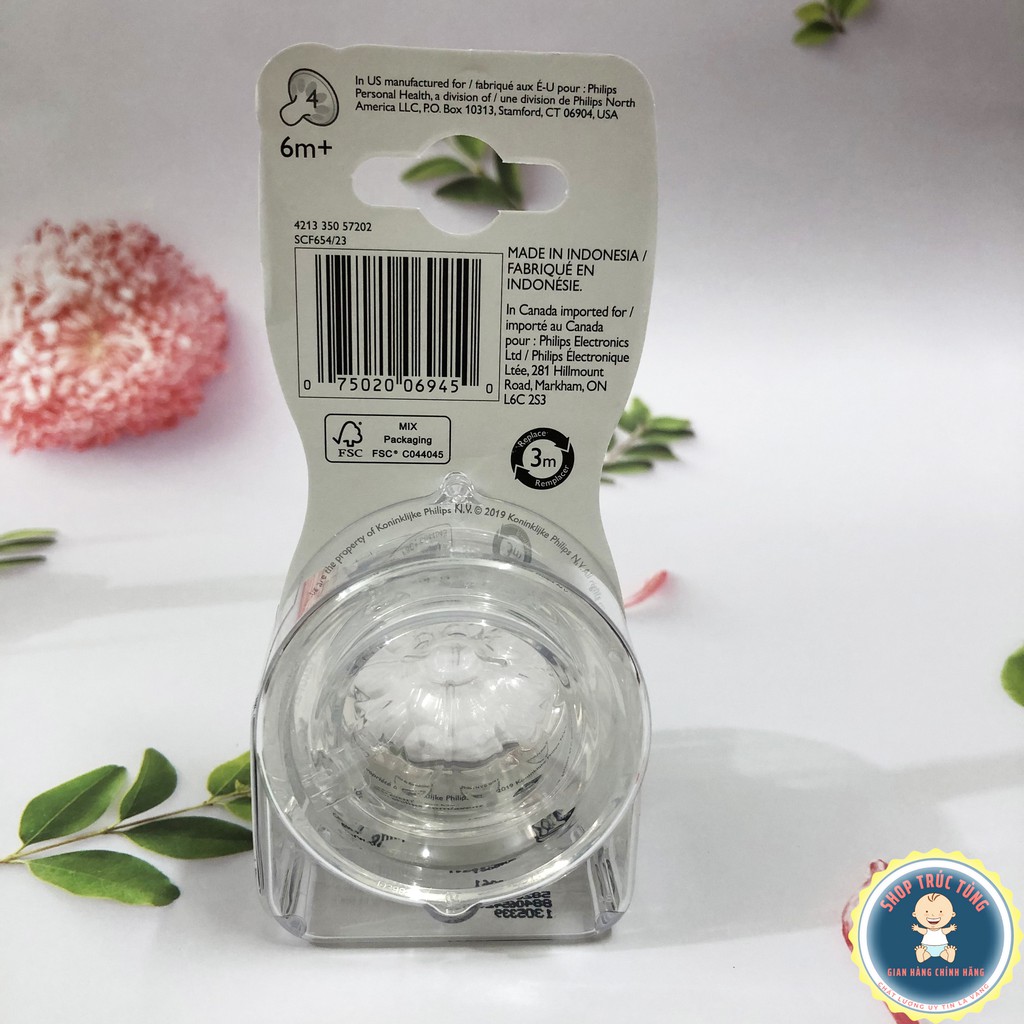 Núm ti bình sữa Avent Natural đủ size.