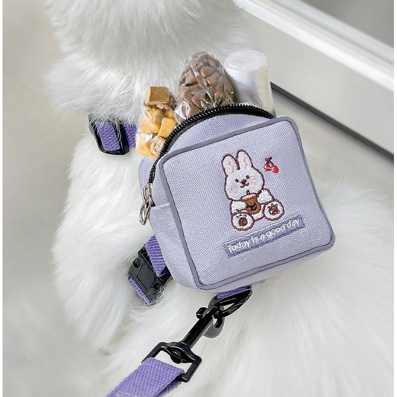 Dây dắt vòng cổ kèm balo cho chó mèo mẫu mới 2023 - 4pets official