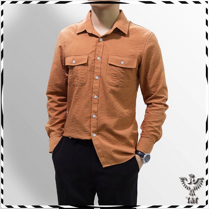 Áo sơ mi nam chất đũi xước phong cách trẻ trung đẹp