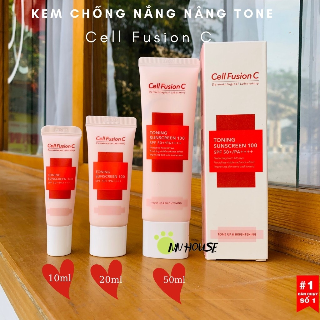 Kem chống nắng Cell Fusion C Toning Sunscreen 100 SPF50+ PA ++++ 50ml – nâng tông da trắng hồng – NN HOUSE