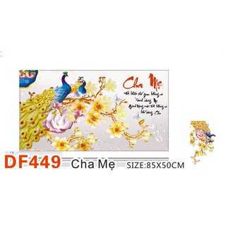 Tranh đính đá chim công