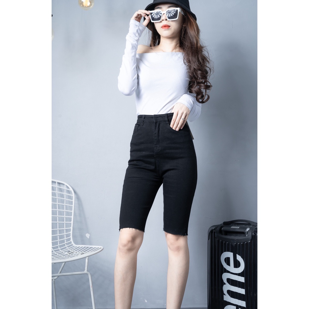 Quần Jean Ngố Nữ Co Giãn Lưng Cao Trơn Cá Tính ULZZANG [ HÌNH TỰ CHỤP]