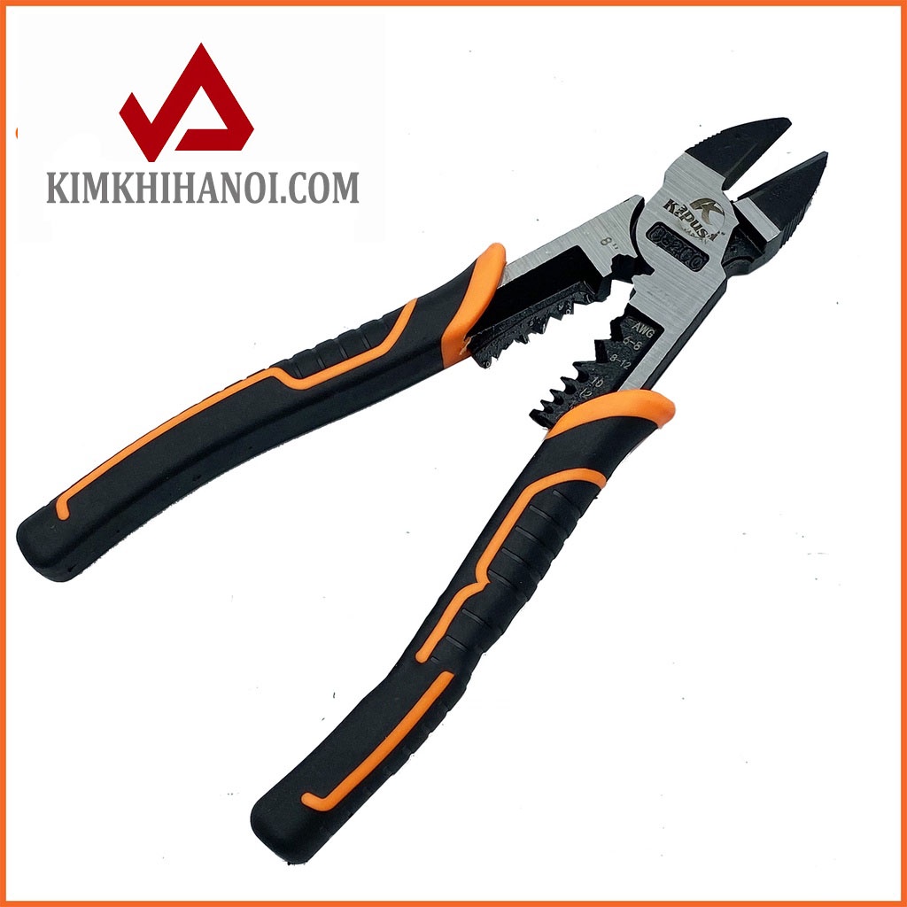 Kìm cắt đa năng kìm công nghiệp Kapusi 8inch 200mm, thép CR-V đen xám cao cấp mạ Niken chống gỉ