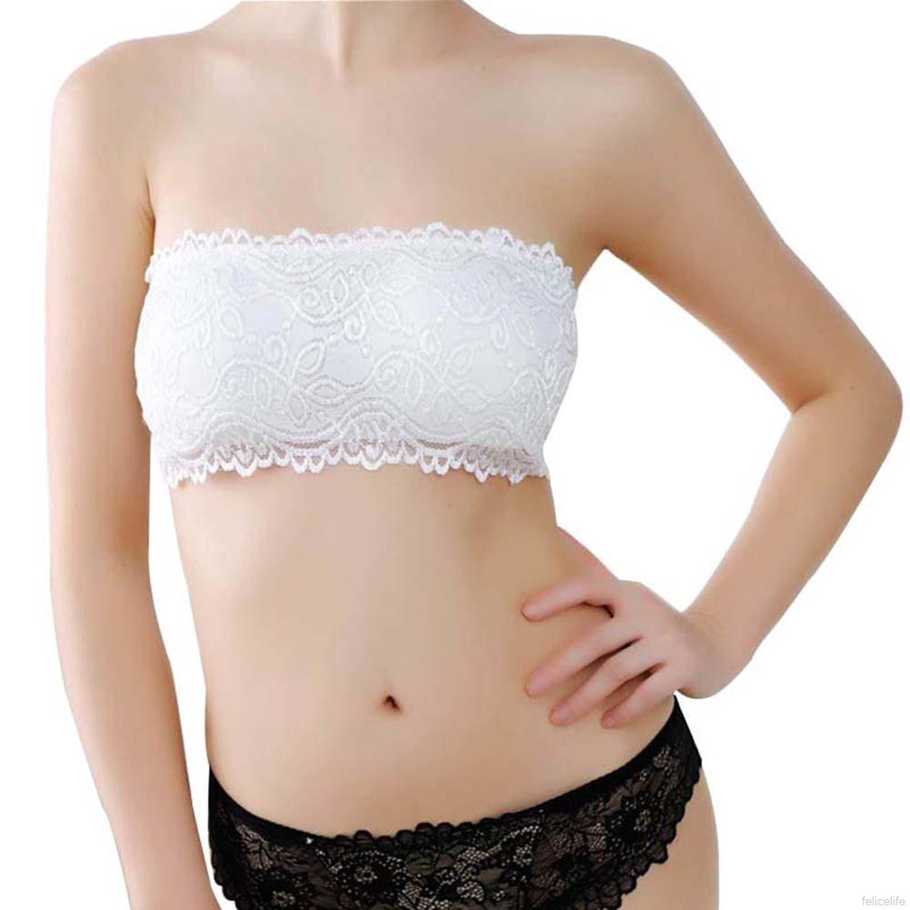 Áo lót ống ren hoa có mút lót tiện dụng