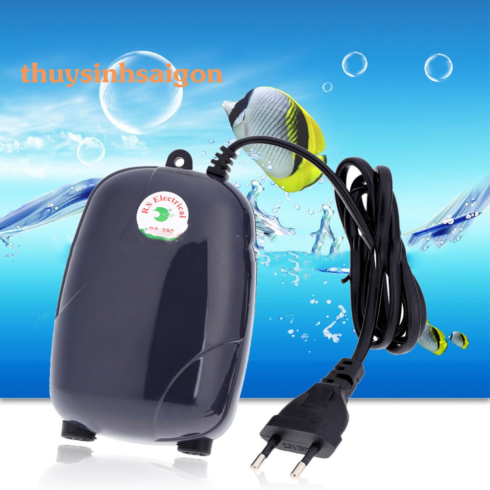 Máy bơm Oxy RS390 2 vòi cho bể cá cảnh , bể thủy sinh