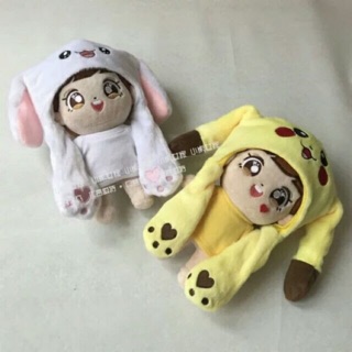 ( Hàng có sẵn ) Mũ tai thỏ và pikachu giật cho doll 20cm