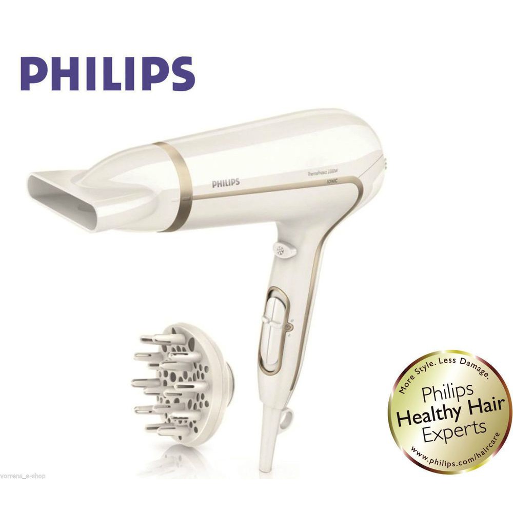 Máy sấy tóc ion bảo vệ tóc Philips HP8232, Thiết kế đẹp mắt với 2 đầu sấy cùng công suất cao 2200 W