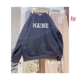 áo nỉ sweater dài tay cổ tròn chất đẹp Maine cho nam nữ