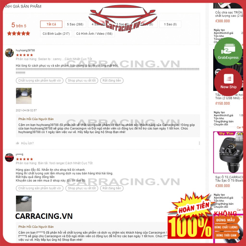 Bạt phủ xe ô tô CARRACING TAH04  Bạt Phủ Ô TÔ ⛈️Chống 250%⛈️ nóng mưa ⛈️ xước ⛈️ Xe Hơi 4 chỗ , 5 Chỗ , 7 chỗ , Bán Tải | BigBuy360 - bigbuy360.vn