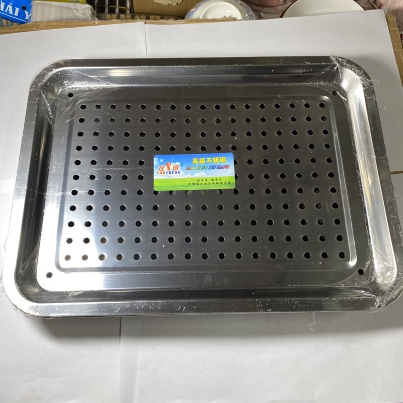Khay trà chữ nhật 35x26 cm inox cao cấp