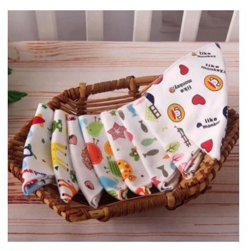 Khăn yếm tam giác coton 2 lớp bấm cúc cho bé yêu