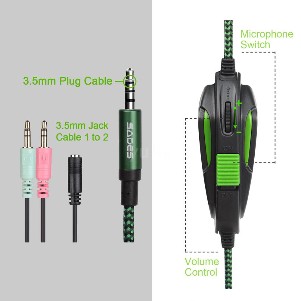 Tai nghe Sades SA-930 3.5mm Gaming có Mic chống ồn