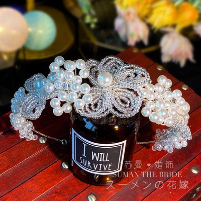 Nhật Bản và Hàn Quốc Hoa Headband sen cô dâu Headband thủ công Phụ kiện tóc váy cưới Phụ KiệN Cổ Điển Công chúa vương mi